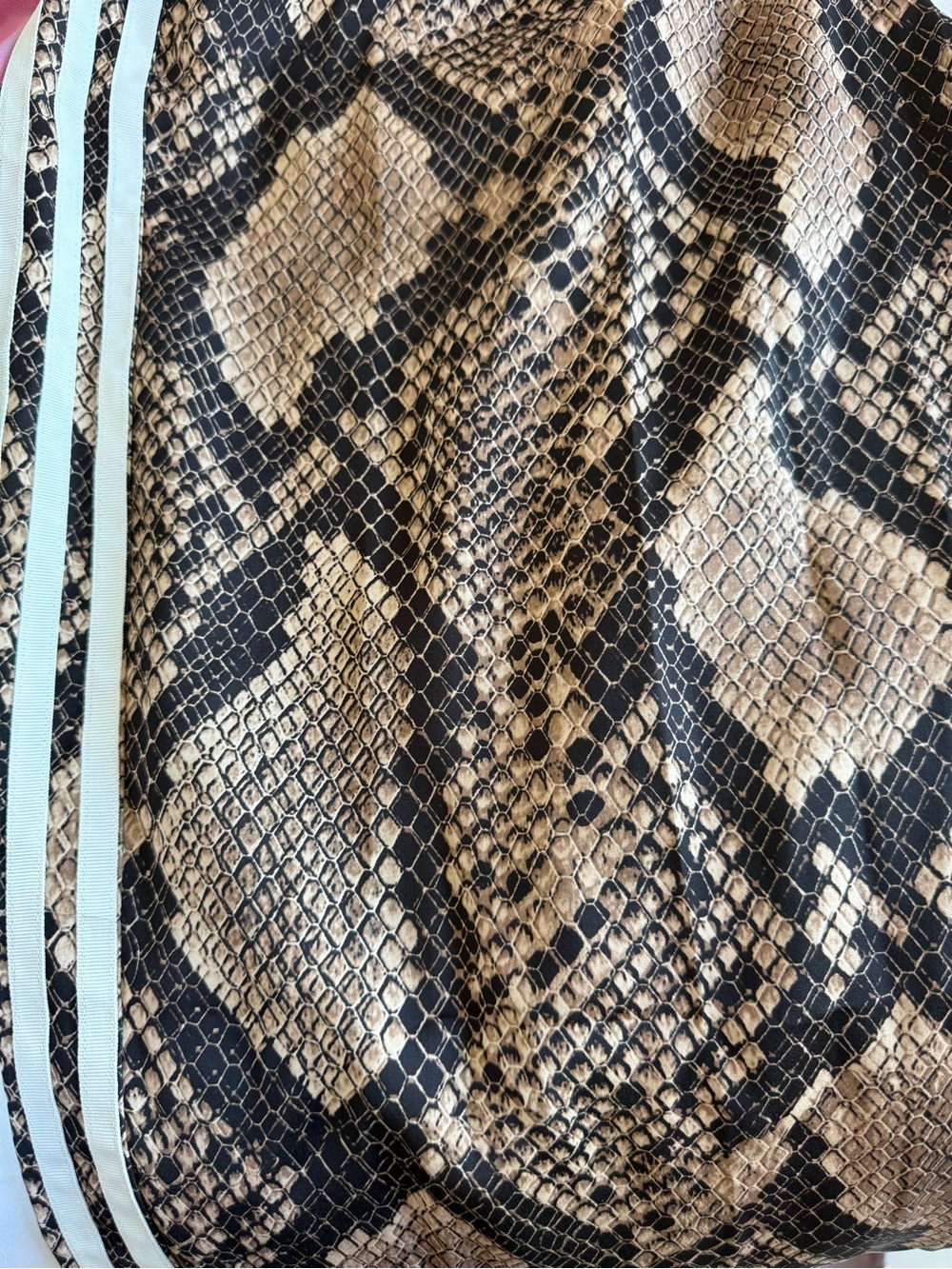 adidas Brown Snake-Print Wide Leg Track Pants with White Stripes - Picture 7 of 7